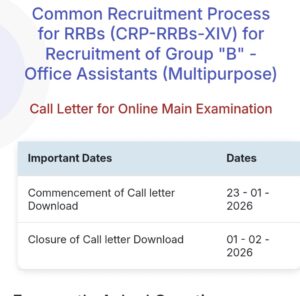 IBPS RRB Clerk Mains Call Letter 2025-26