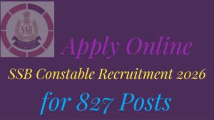 SSB Constable Recruitment 2026 
