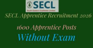 SECL Apprentice Recruitment 2026 Notification Out