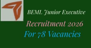 BEML Junior Executive Recruitment 2026 