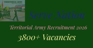 Territorial Army Recruitment 2026 Notification Out 
