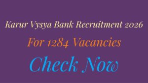 Karur Vysya Bank Recruitment 2026 