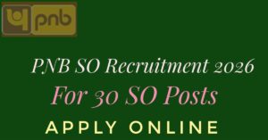 PNB SO Recruitment 2026
