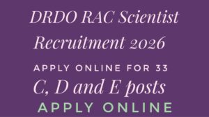 DRDO RAC Scientist Recruitment 2026
