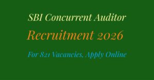 SBI Concurrent Auditor Recruitment 2026 Notification Out  