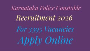 Karnataka Police Constable Recruitment 2026