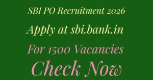 SBI PO Recruitment 2026