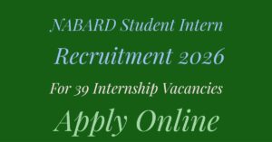 NABARD Student Intern Recruitment 2026