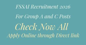 FSSAI Recruitment 2026